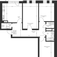 Квартира 99,3 м², 3-комнатная - изображение 2