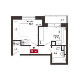 28,5 м², 1-комнатная квартира 7 749 850 ₽ - изображение 13