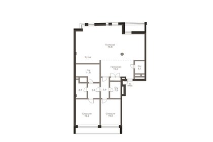 Квартира 179 м², 3-комнатные - изображение 5