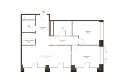 Квартира 64,1 м², 3-комнатные - изображение 2
