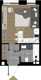 20 м², квартира-студия 8 900 000 ₽ - изображение 132