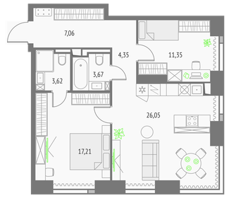 57,3 м², 3-комнатная квартира 17 950 000 ₽ - изображение 71