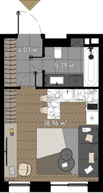 39,4 м², апартаменты-студия 12 999 999 ₽ - изображение 139