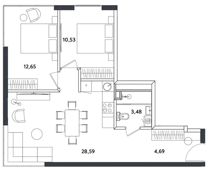61,1 м², 3-комнатные апартаменты 19 264 556 ₽ - изображение 20