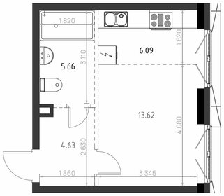 Квартира 30 м², 1-комнатная - изображение 1