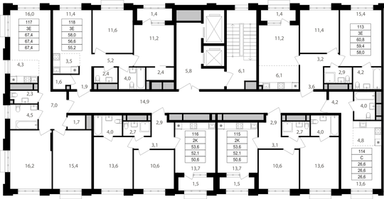 71,4 м², 4-комнатные апартаменты 23 900 000 ₽ - изображение 124