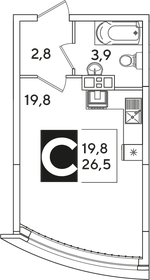 Квартира 26,5 м², студия - изображение 2