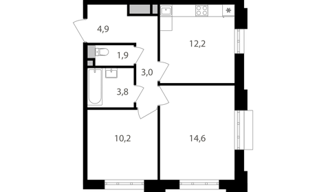 52,1 м², 2-комнатная квартира 17 823 410 ₽ - изображение 58