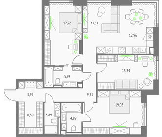 116,8 м², 4-комнатная квартира 36 000 000 ₽ - изображение 142