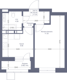 36,7 м², 1-комнатная квартира 8 964 560 ₽ - изображение 93