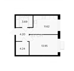 Квартира 37,7 м², 1-комнатная - изображение 1