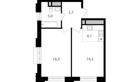 Квартира 45,5 м², 2-комнатная - изображение 1