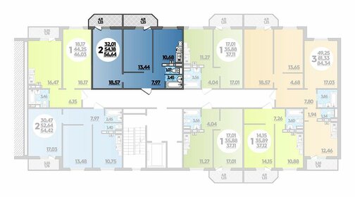 Квартира 56,6 м², 2-комнатная - изображение 1