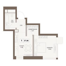 Квартира 38 м², 1-комнатная - изображение 1