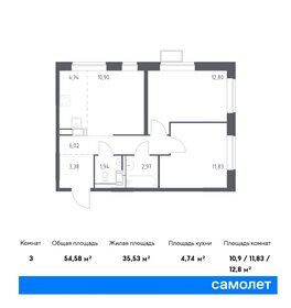 58 м², 3-комнатная квартира 10 500 000 ₽ - изображение 59