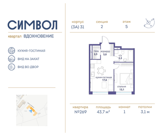 46,8 м², 1-комнатная квартира 22 791 600 ₽ - изображение 93