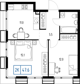 44,6 м², 2-комнатная квартира 11 000 000 ₽ - изображение 84