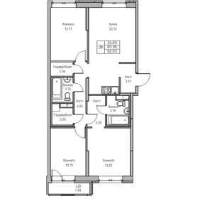 Квартира 81 м², 3-комнатная - изображение 1