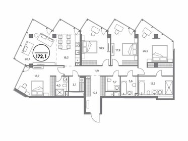 186,4 м², 4-комнатные апартаменты 118 830 000 ₽ - изображение 136