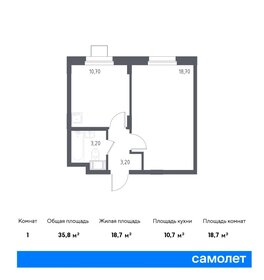 35,3 м², 1-комнатные апартаменты 6 388 780 ₽ - изображение 1