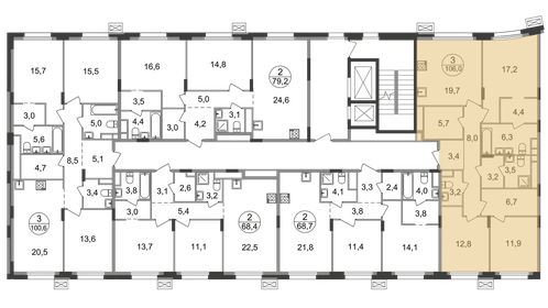 96,8 м², 3-комнатная квартира 26 390 284 ₽ - изображение 32