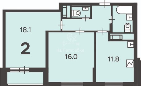 Квартира 57,1 м², 2-комнатная - изображение 1