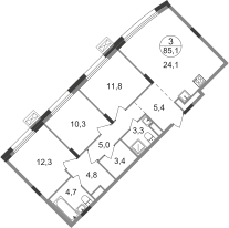 79,4 м², 3-комнатная квартира 23 600 000 ₽ - изображение 114