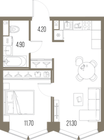 42 м², 1-комнатная квартира 20 928 600 ₽ - изображение 59