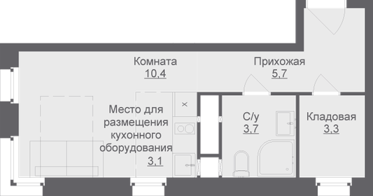 Квартира 26,2 м², студия - изображение 1