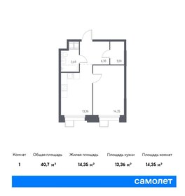 Квартира 40,7 м², 1-комнатные - изображение 1