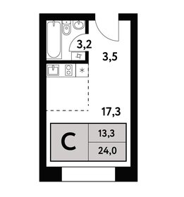 Квартира 24 м², студия - изображение 1