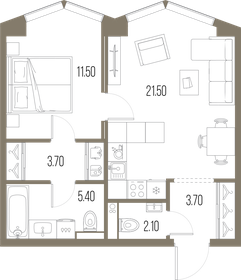 46,3 м², 1-комнатная квартира 15 500 000 ₽ - изображение 135