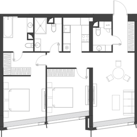 Квартира 83,9 м², 2-комнатная - изображение 2