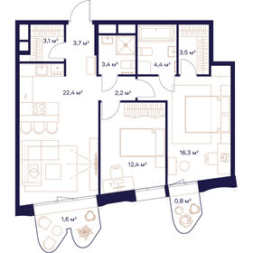 73,8 м², 2-комнатная квартира 36 435 800 ₽ - изображение 76