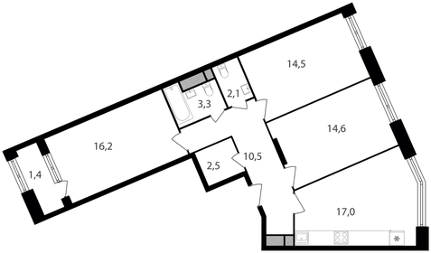 74,9 м², 3-комнатная квартира 22 357 650 ₽ - изображение 10