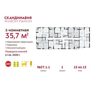 29,9 м², 1-комнатная квартира 11 561 995 ₽ - изображение 21