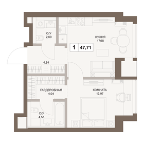 47,6 м², 1-комнатная квартира 25 462 768 ₽ - изображение 50