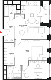 Квартира 67,7 м², 3-комнатная - изображение 1