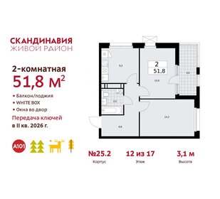 52,7 м², 2-комнатная квартира 15 400 000 ₽ - изображение 27