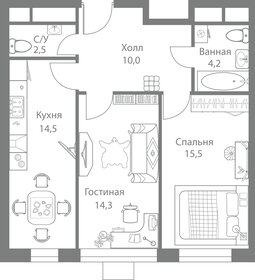 62 м², 2-комнатная квартира 14 950 000 ₽ - изображение 62