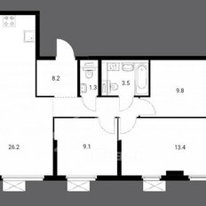 Квартира 71,5 м², 3-комнатная - изображение 1