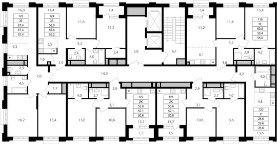 52,1 м², 2-комнатная квартира 17 823 410 ₽ - изображение 65