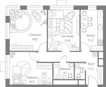 82 м², 3-комнатная квартира 19 599 000 ₽ - изображение 93