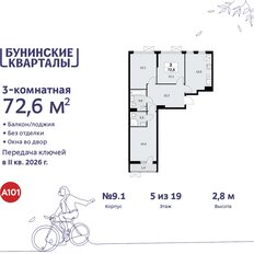 Квартира 72,6 м², 3-комнатная - изображение 3