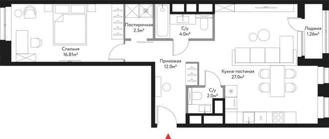 65,3 м², 2-комнатная квартира 25 916 160 ₽ - изображение 77