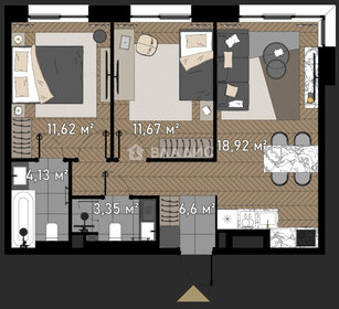 Квартира 56,3 м², 2-комнатные - изображение 2