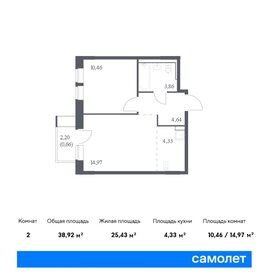 38,1 м², 1-комнатная квартира 6 900 000 ₽ - изображение 33