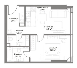 47 м², 1-комнатная квартира 32 522 536 ₽ - изображение 46
