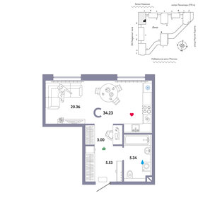 Квартира 34,2 м², студия - изображение 1