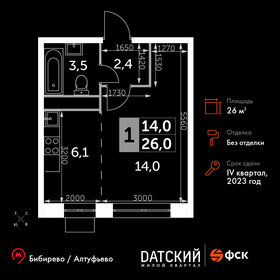 Квартира 26 м², студия - изображение 1